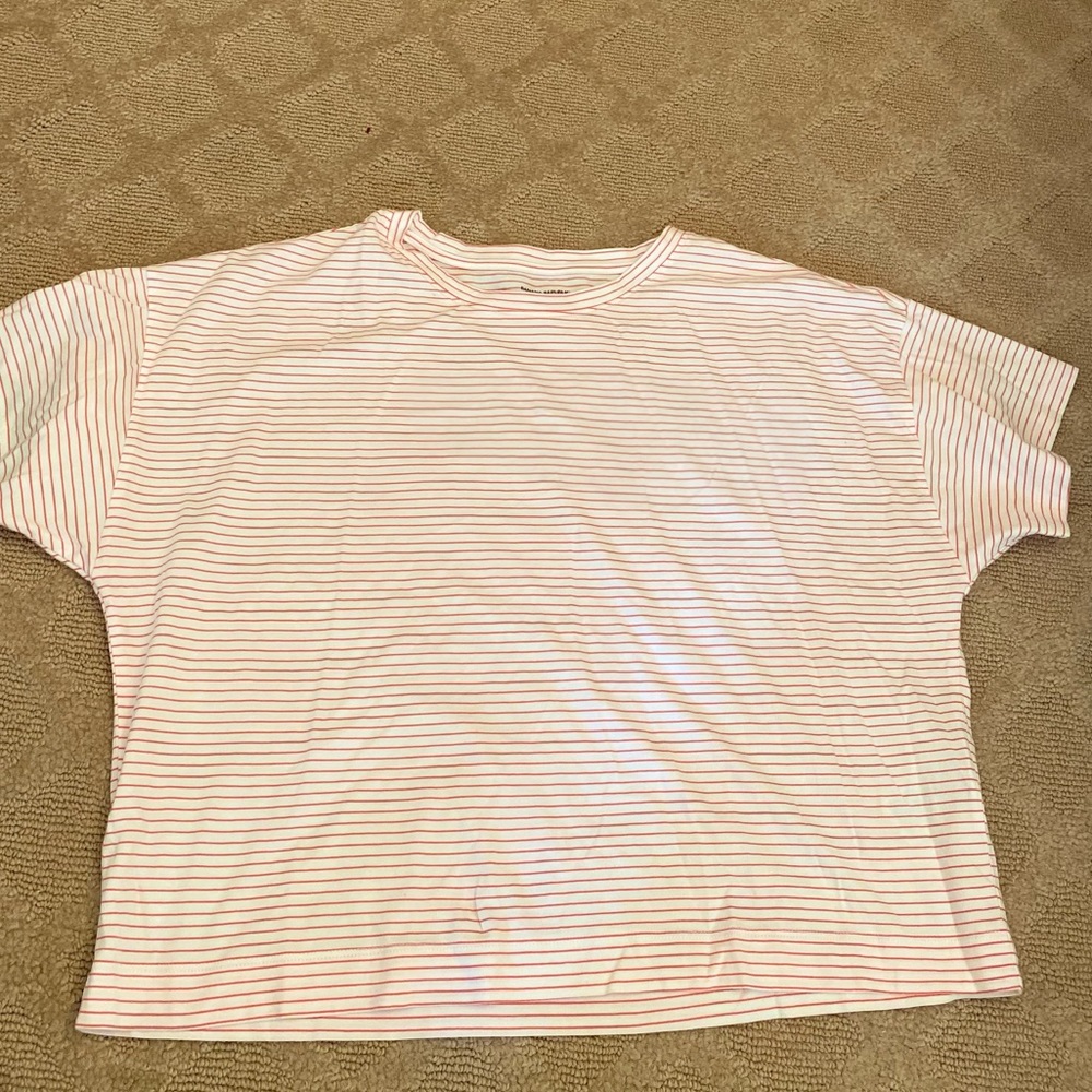Striped Supima Cotton Cropped Tee